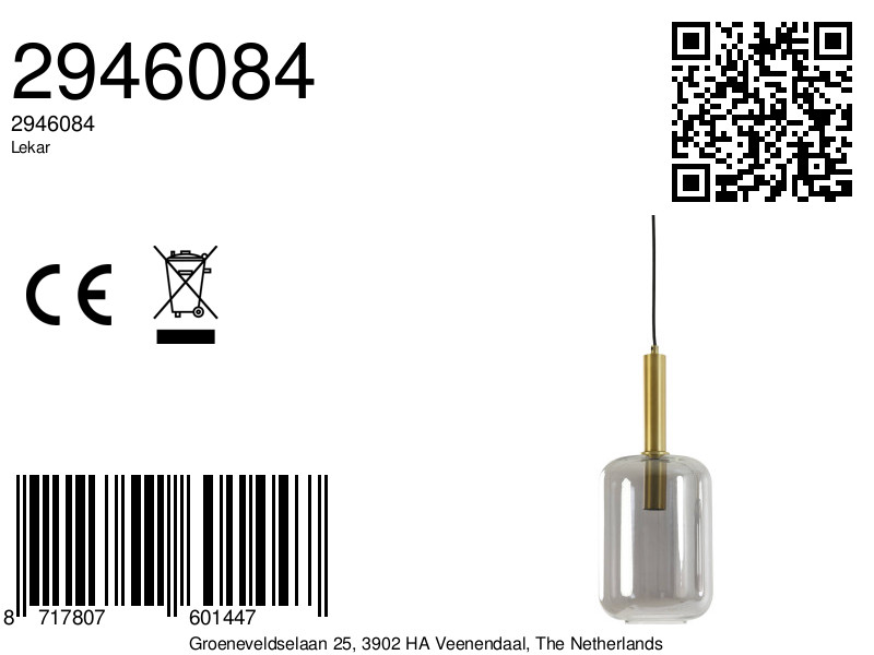 Suspension en verre doré Light & Living Lekar – Image 7