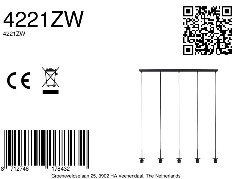 Suspension noire allongée avec 5 câbles réglables Mexlite HaloSwap – Image 10