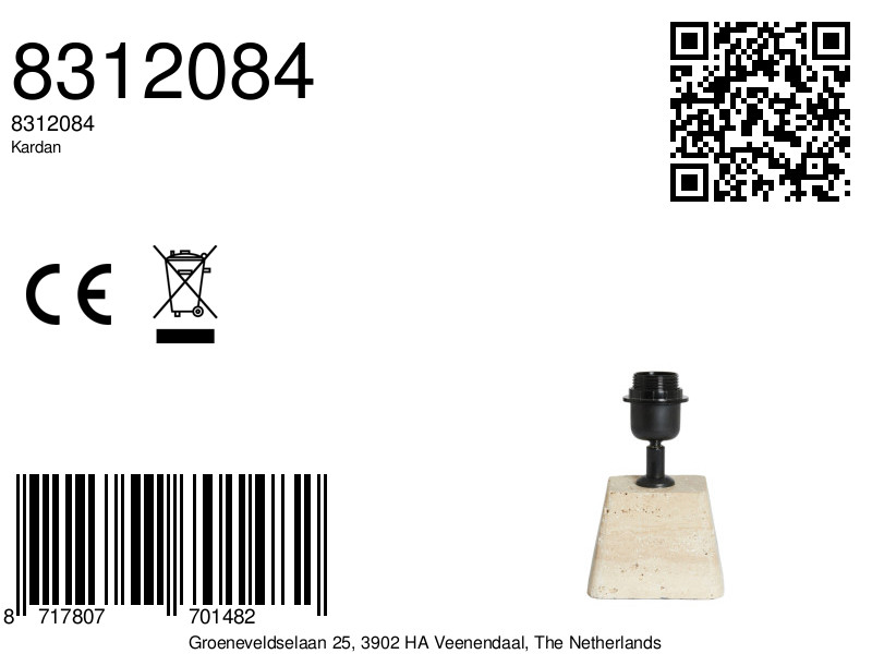 Socle de lampe carrée moderne Light & Living Kardan – Image 6