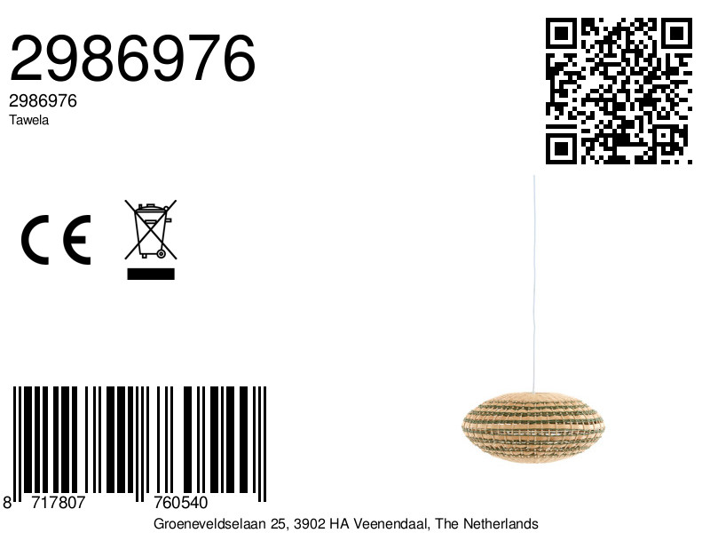 Suspension ovale en rotin tressé Light & Living Tawela – Image 6