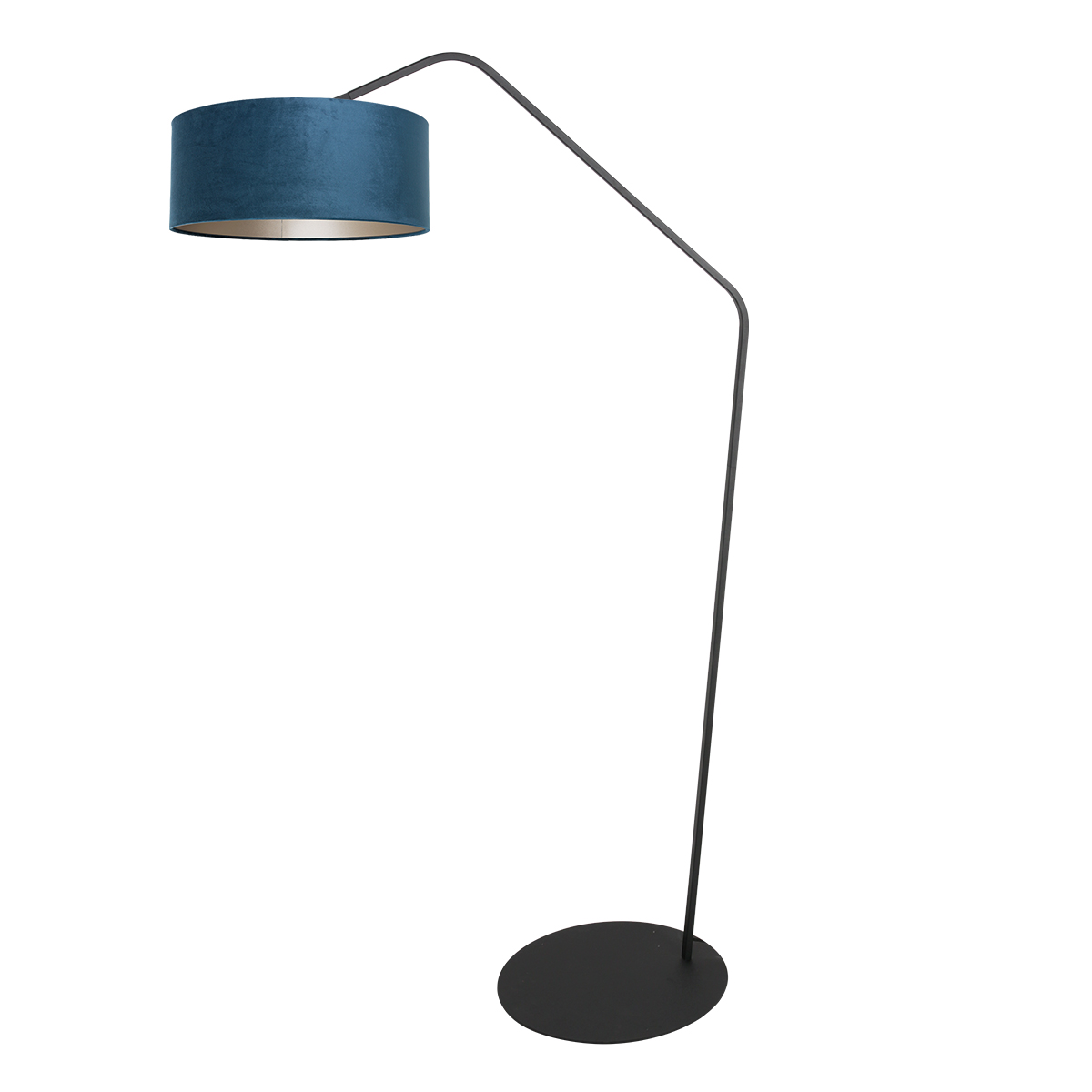 Lampadaire noir avec abat-jour velours bleu Anne Lighting ZigZag – Image 2
