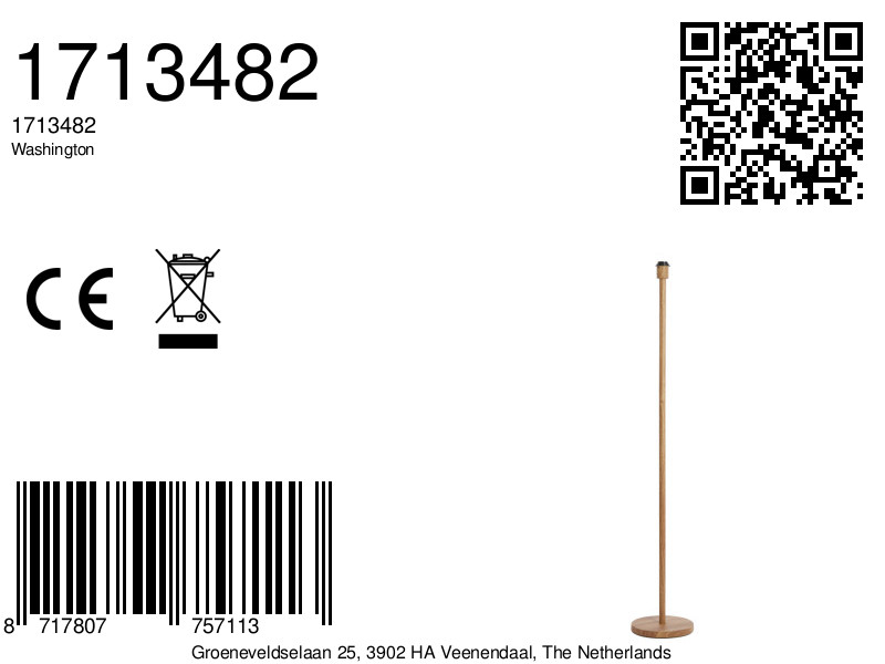 Pied de lampe minimaliste finition bois Light & Living Washington – Image 6