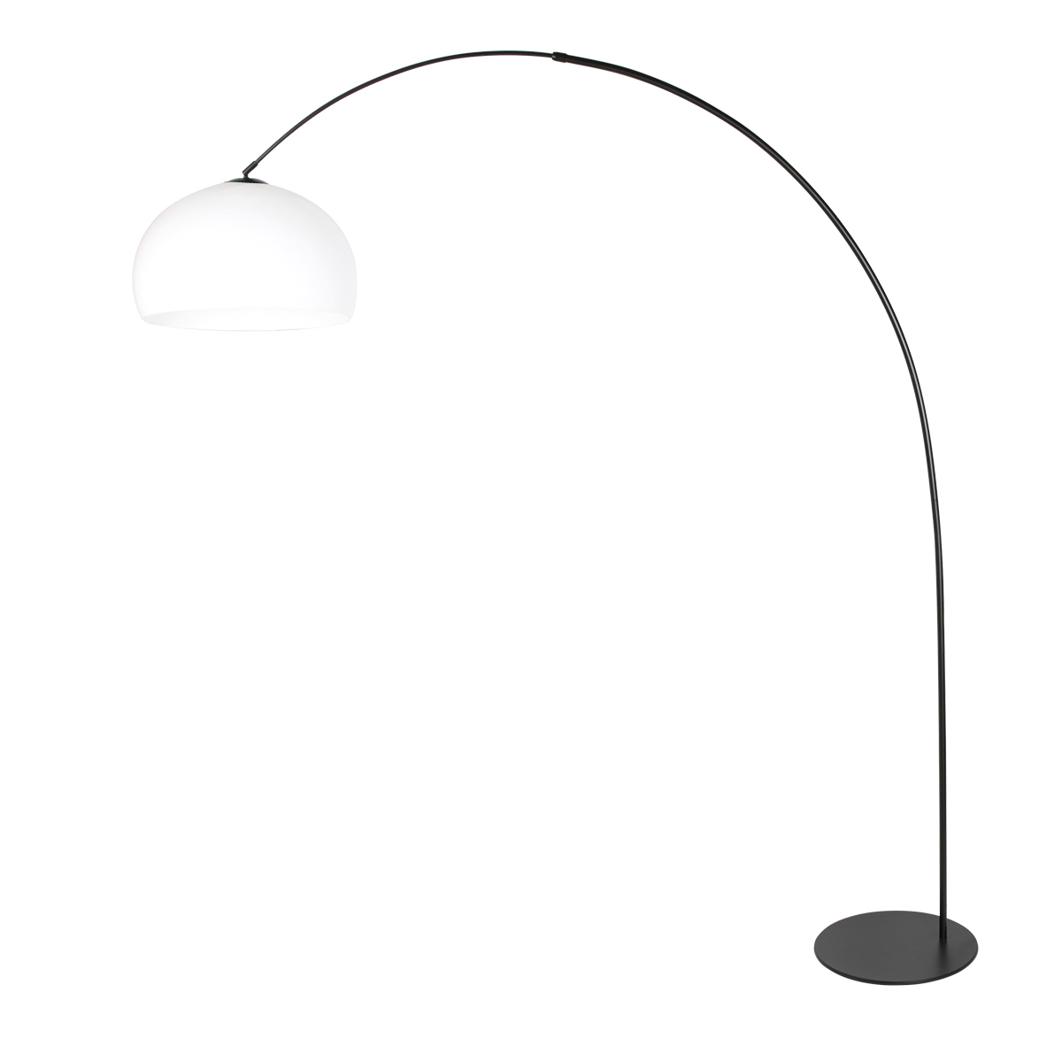 Lampadaire classique noir avec abat-jour blanc Anne Lighting Curve – Image 2