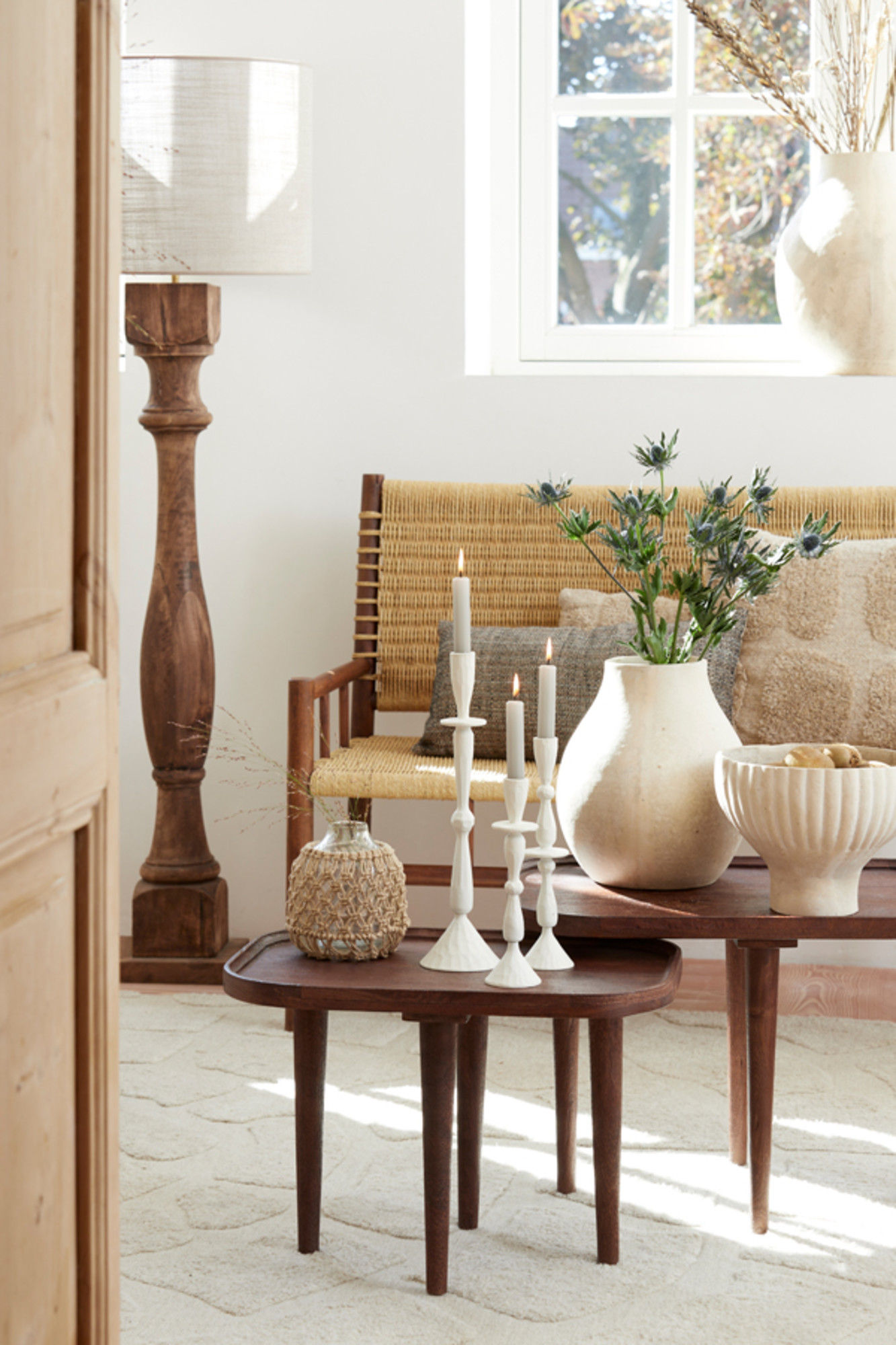 Piedestal de lampe en bois design classique Light & Living Robbia – Image 5