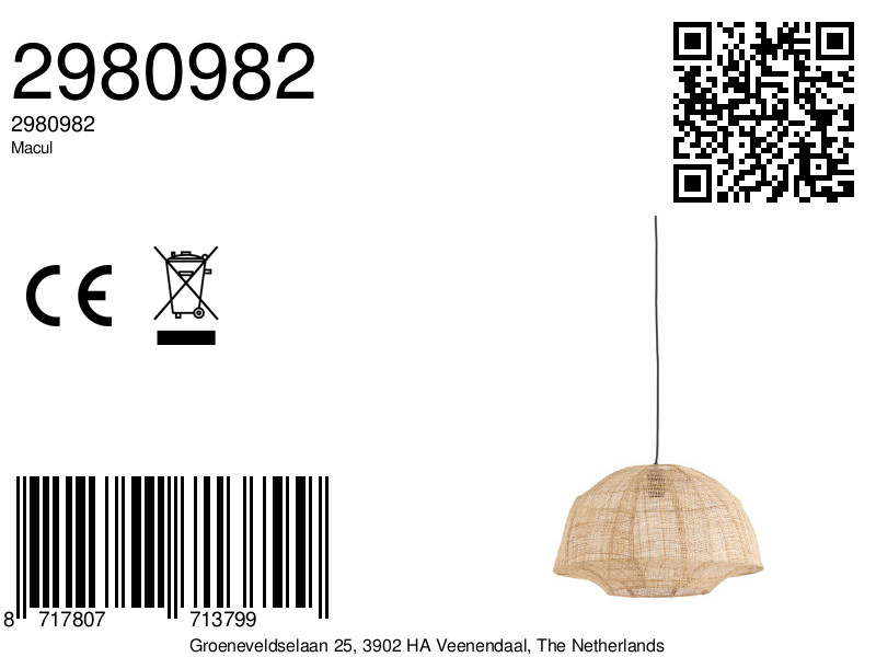 Suspension naturelle en rotin Light & Living Macul – Image 7