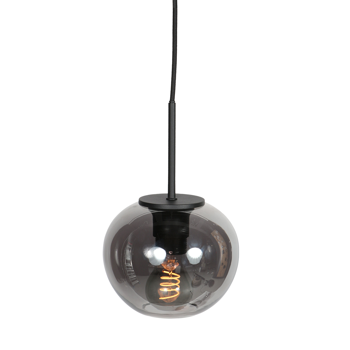 Suspension moderne noire en verre fumé Mexlite HaloSwap – Image 7