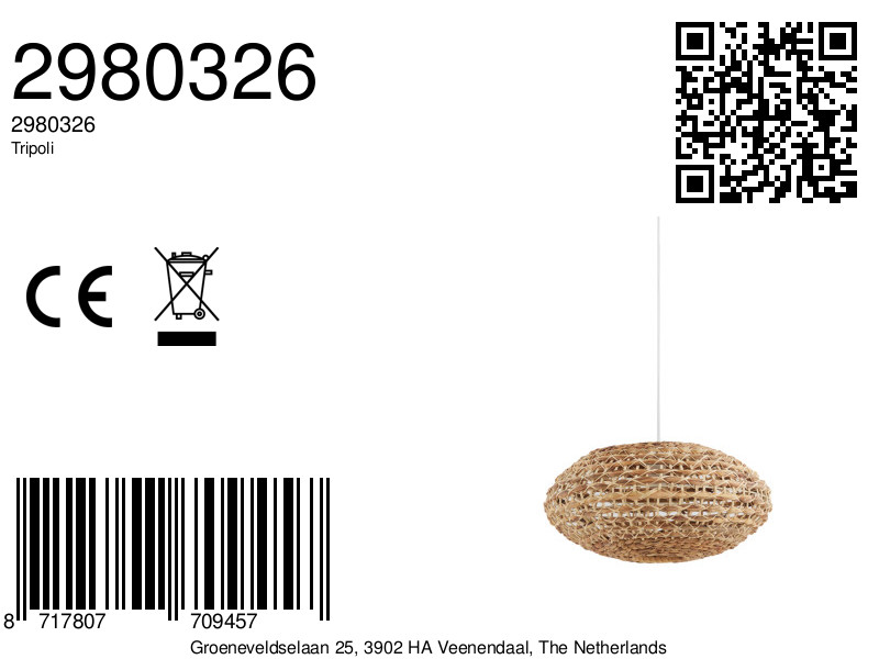 Suspension tressée en rotin Light & Living Tripoli – Image 7