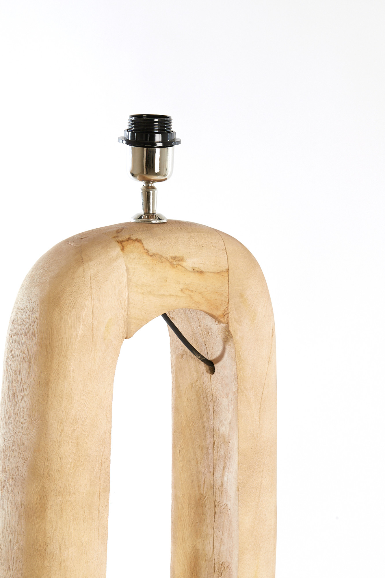 Socle de lampe en bois ovale de couleur naturelle Light & Living Kelafo – Image 5