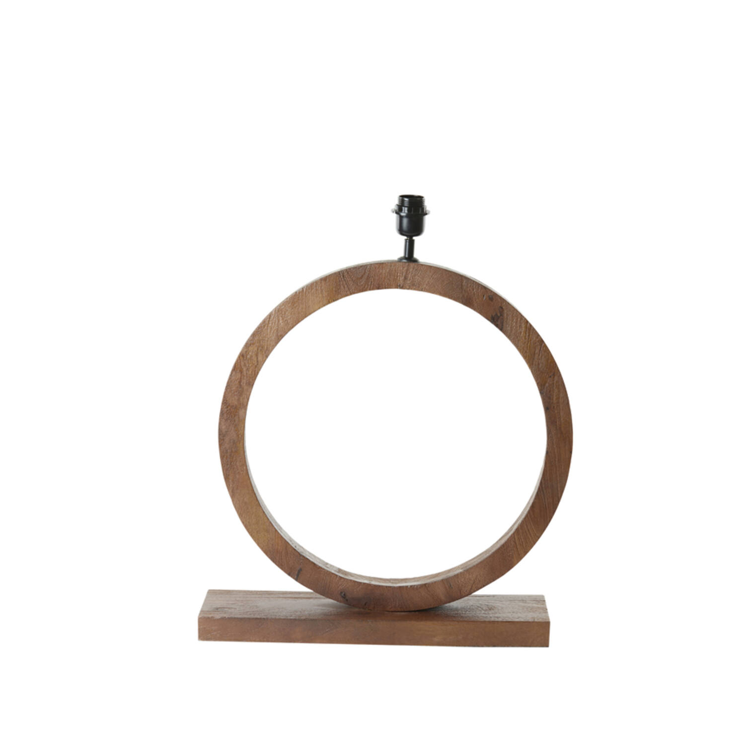 Socle de lampe en bois classique circulaire Light & Living Tinar