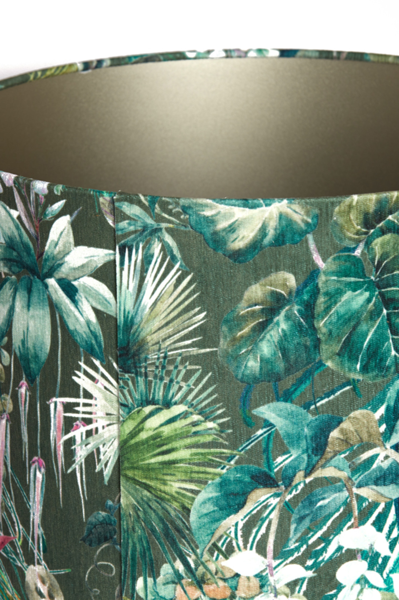 Abat-jour en feuilles tropicales en forme cylindrique Light & Living Xenia Flora – Image 4