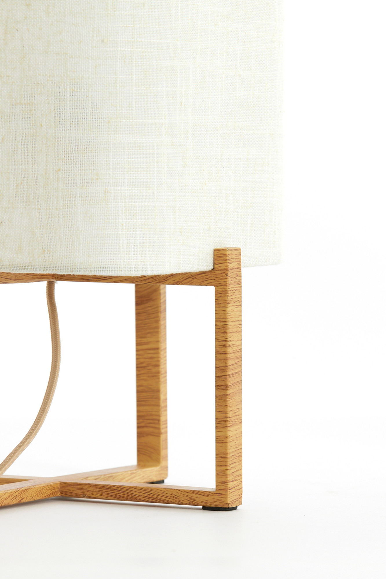 Lampe avec abat-jour rectangulaire en lin blanc Light & Living Wyn – Image 6