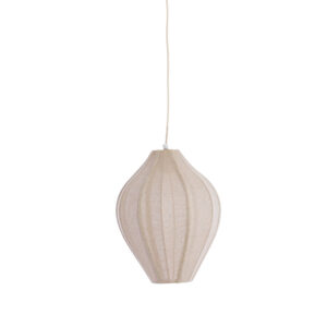 Suspension ovale avec abat-jour en tissu beige Light & Living Pasto