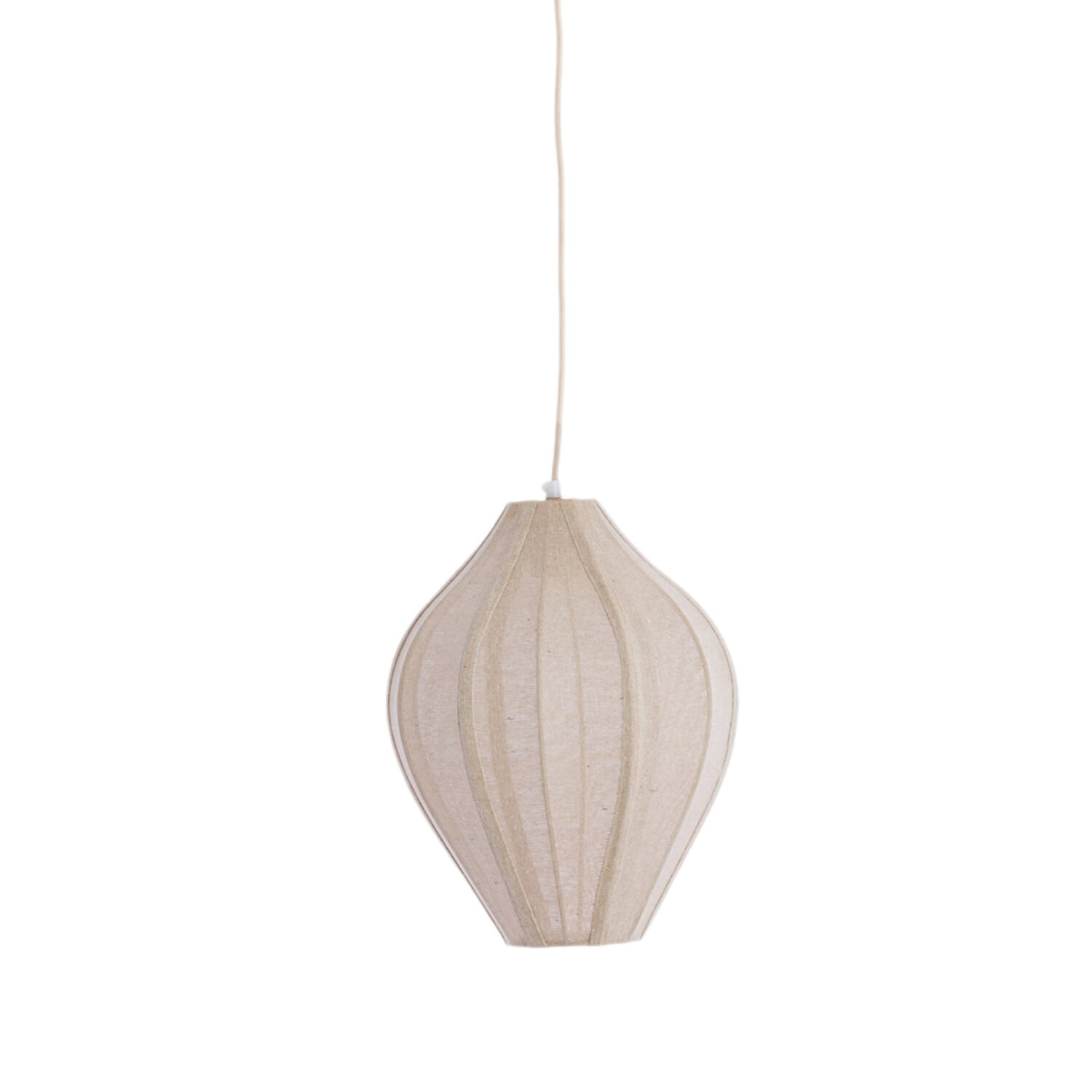 Suspension ovale avec abat-jour en tissu beige Light & Living Pasto