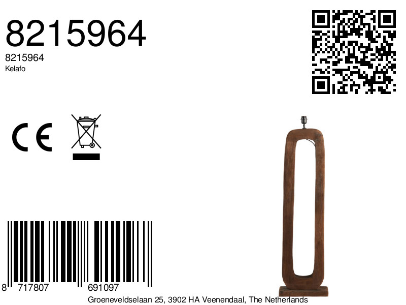 Piedestale de lampe en bois Light & Living Kelafo – Image 9