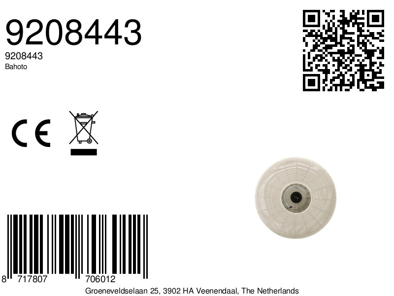 Suspension ronde beige avec abat-jour en fil métallique Light & Living Bahoto – Image 8