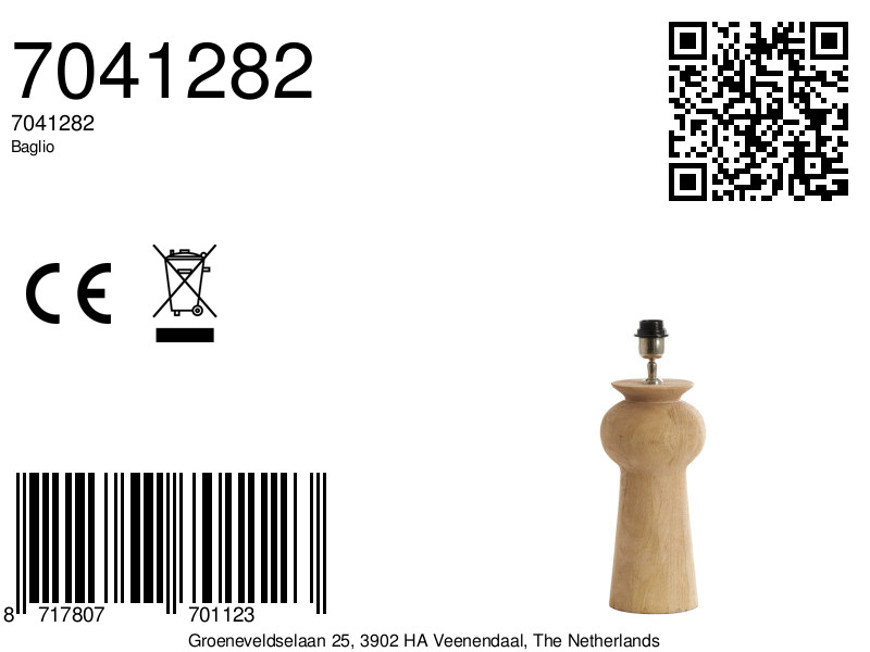 Socle de lampe en bois naturel Light & Living Baglio – Image 9