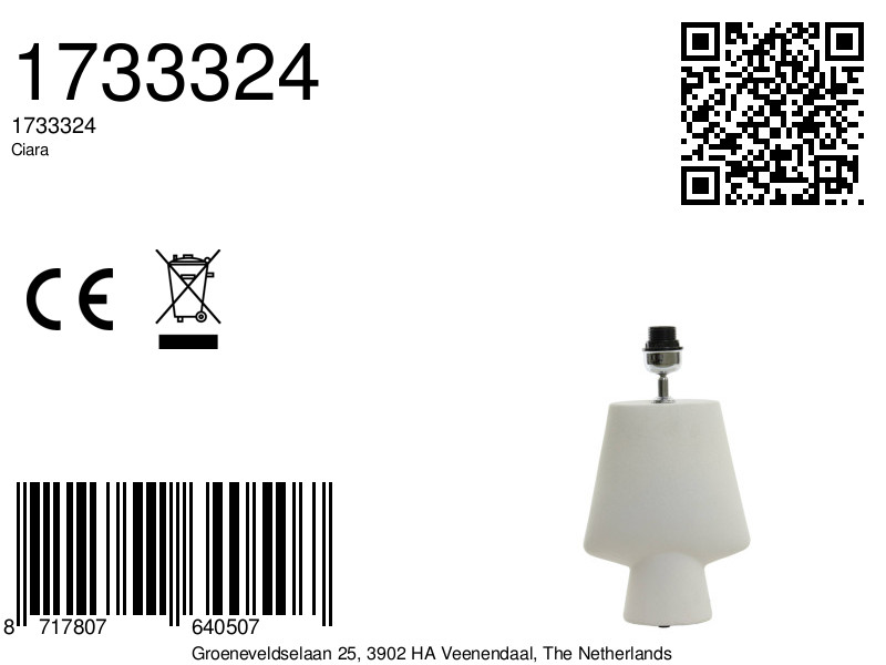 Pied de lampe blanc design moderne Light & Living Ciara – Image 7