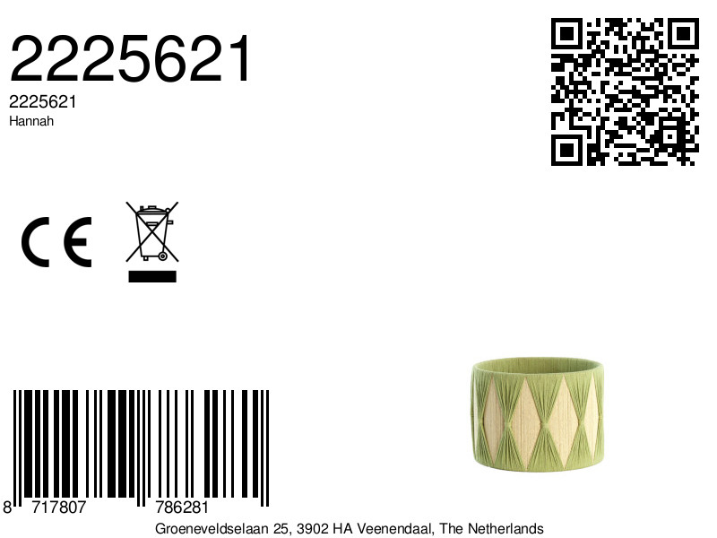 Abat-jour vert en forme de cylindre en tissu Light & Living Hannah – Image 7