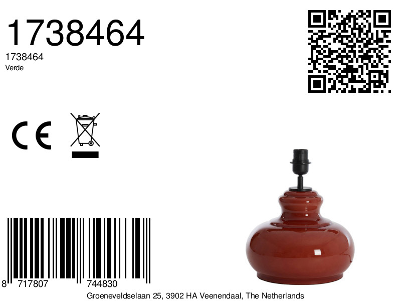 Piedestal de lampe en verre brun brillant Light & Living Verde – Image 5