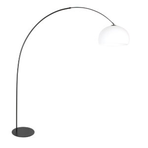 Lampadaire classique noir avec abat-jour blanc Anne Lighting Curve