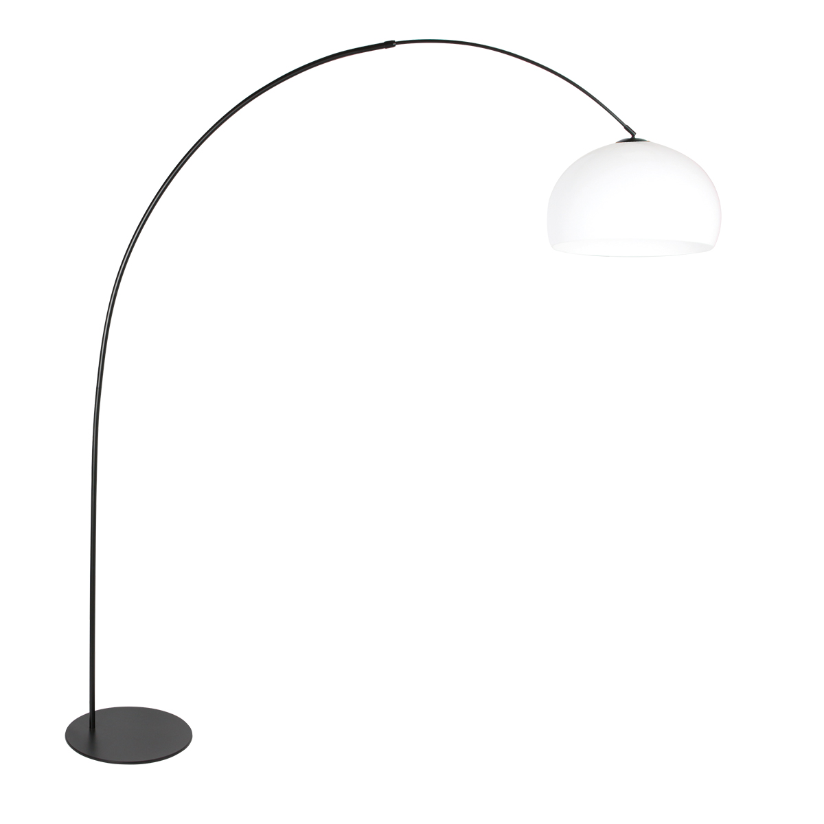 Lampadaire classique noir avec abat-jour blanc Anne Lighting Curve