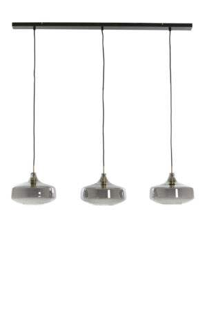 Alternative view of Suspension trio en verre gris Light & Living Solna