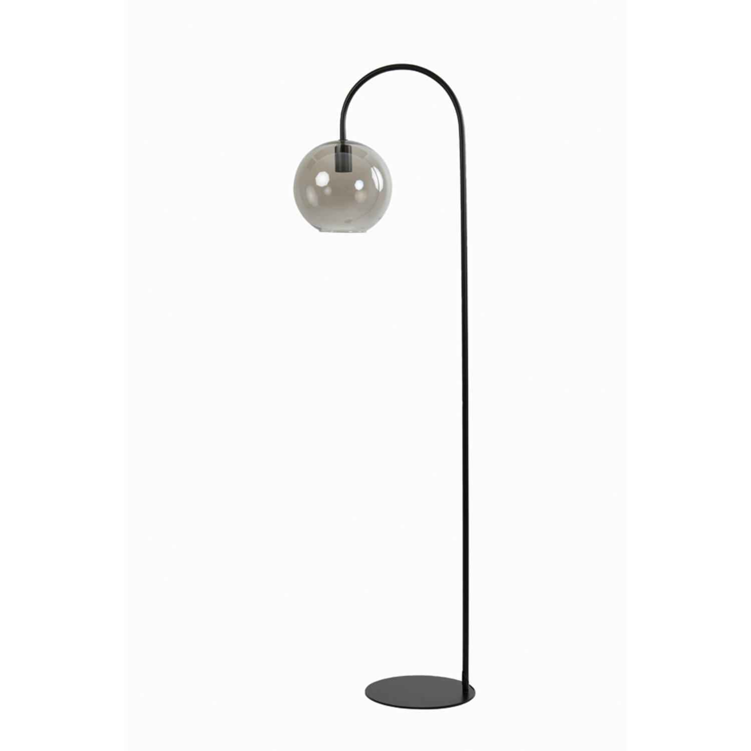 Lampadaire avec globe en verre fumé gris Light & Living Subar