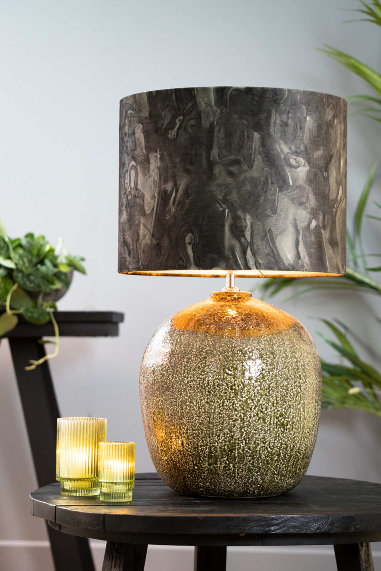 Abat-jour cylindrique noir pour votre intérieur Light & Living Marble – Image 4