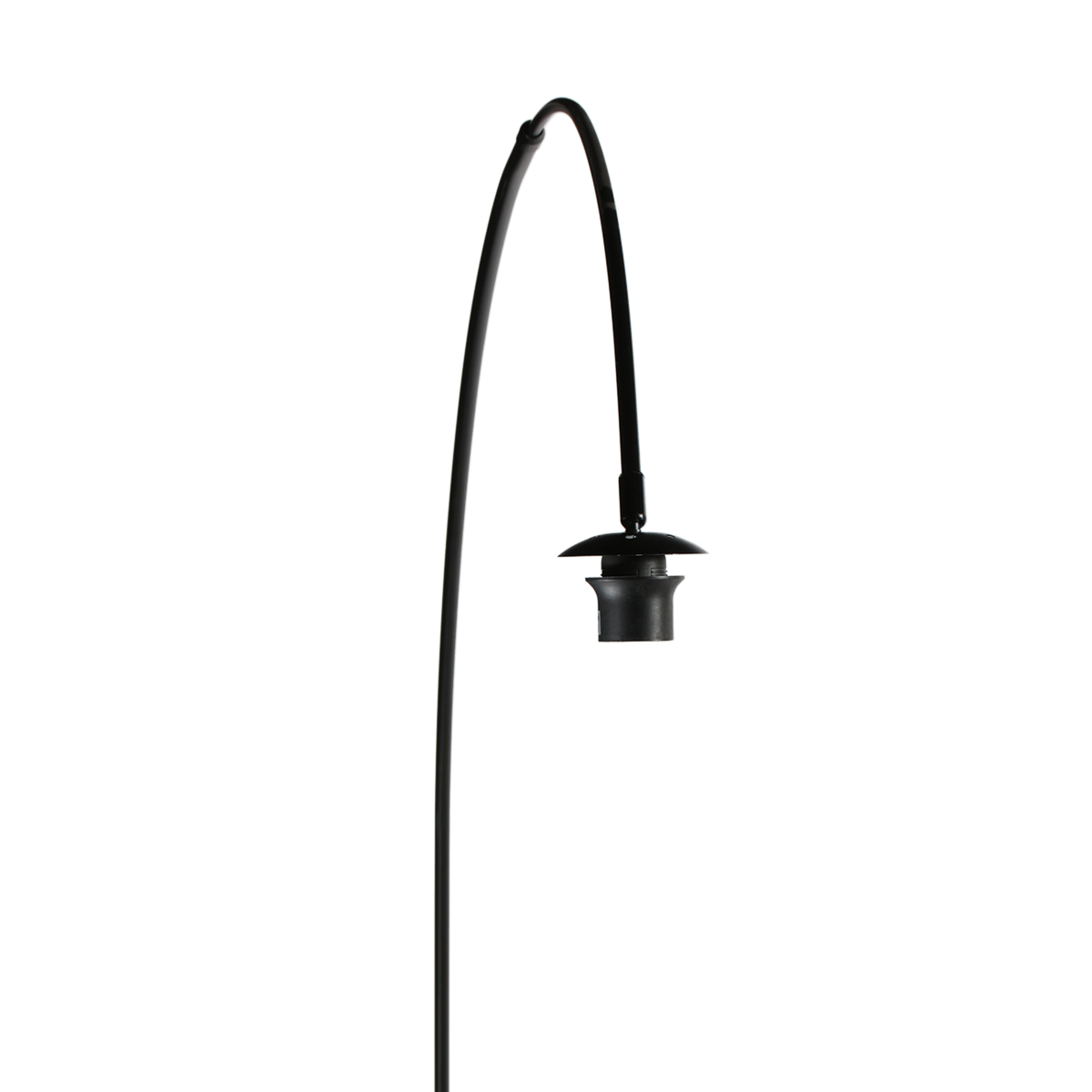 Lampadaire noir avec abat-jour en velours doré Anne Lighting Curve – Image 13
