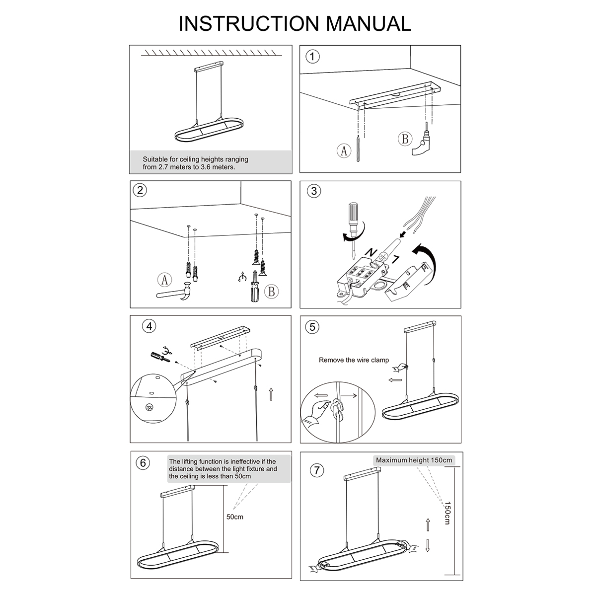 Suspension LED ovale noire avec éclairage haut et bas Steinhauer Mykty – Image 7