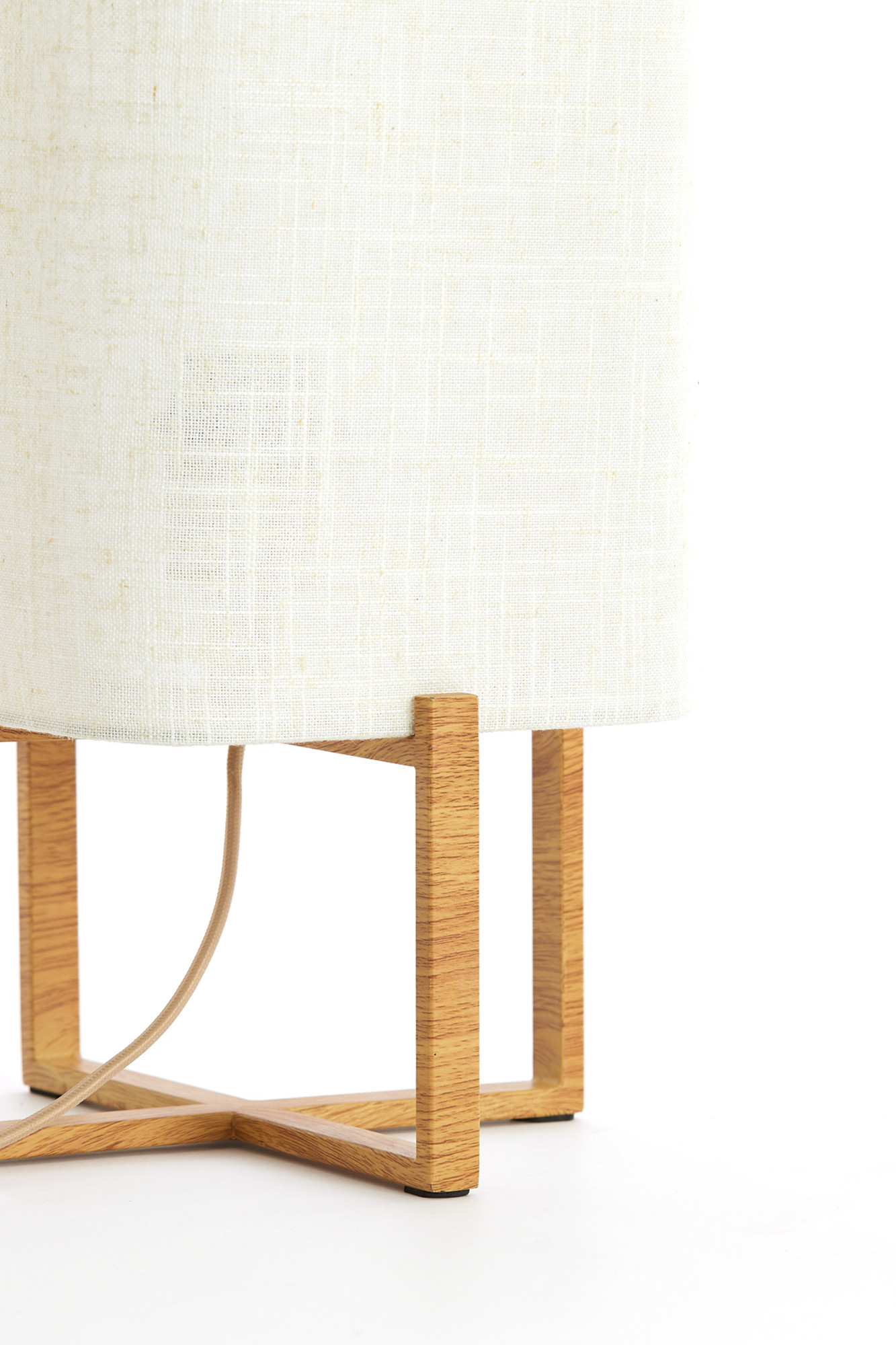 Lampe avec abat-jour rectangulaire en lin blanc Light & Living Wyn – Image 5