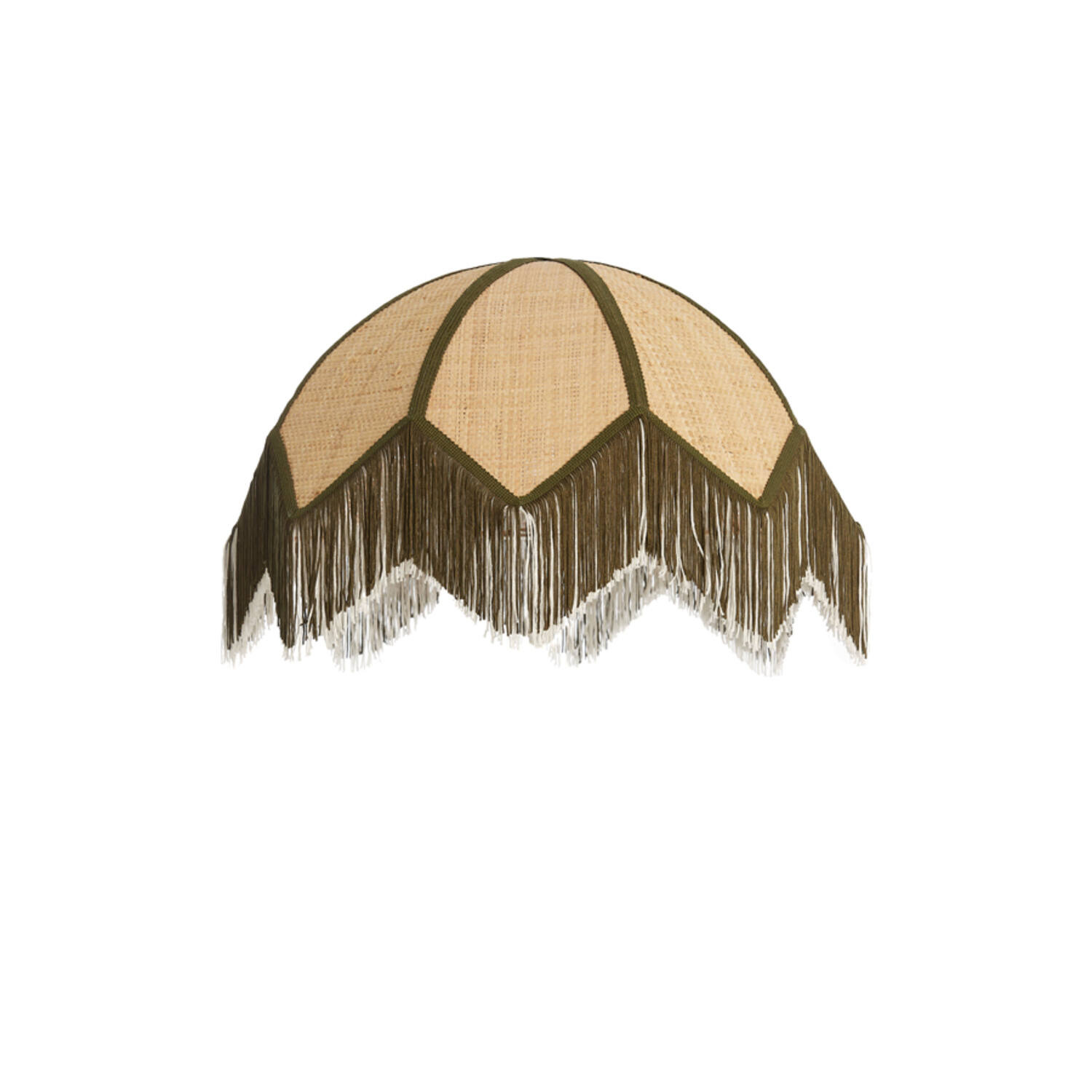 Abat-jour en osier avec des franges Light & Living Sulina