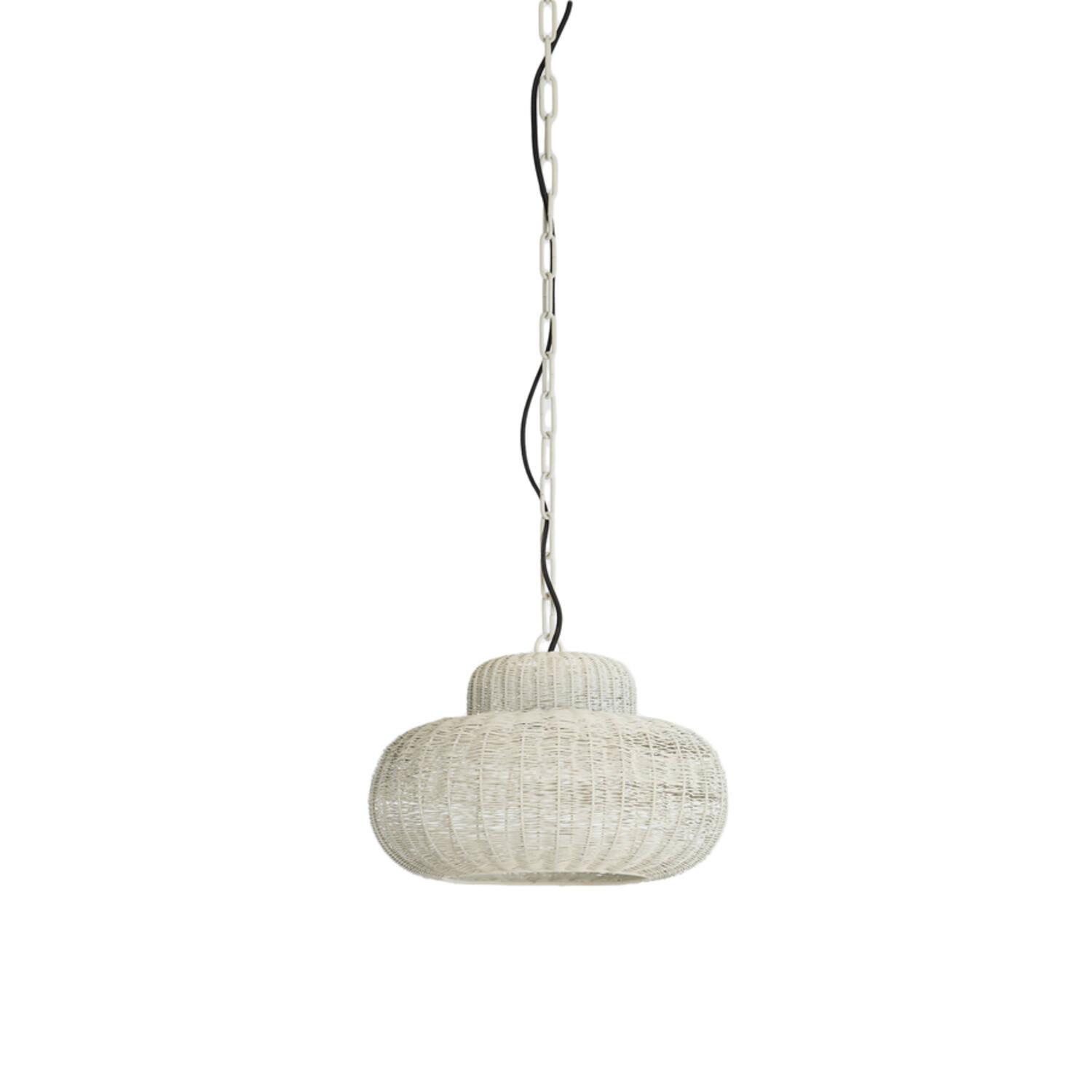 Suspension en rotin blanc tressé Light & Living Piedra