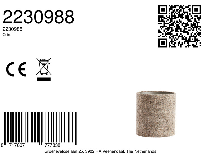 Abat-jour en tissu dans des tons neutres Light & Living Osire – Image 8