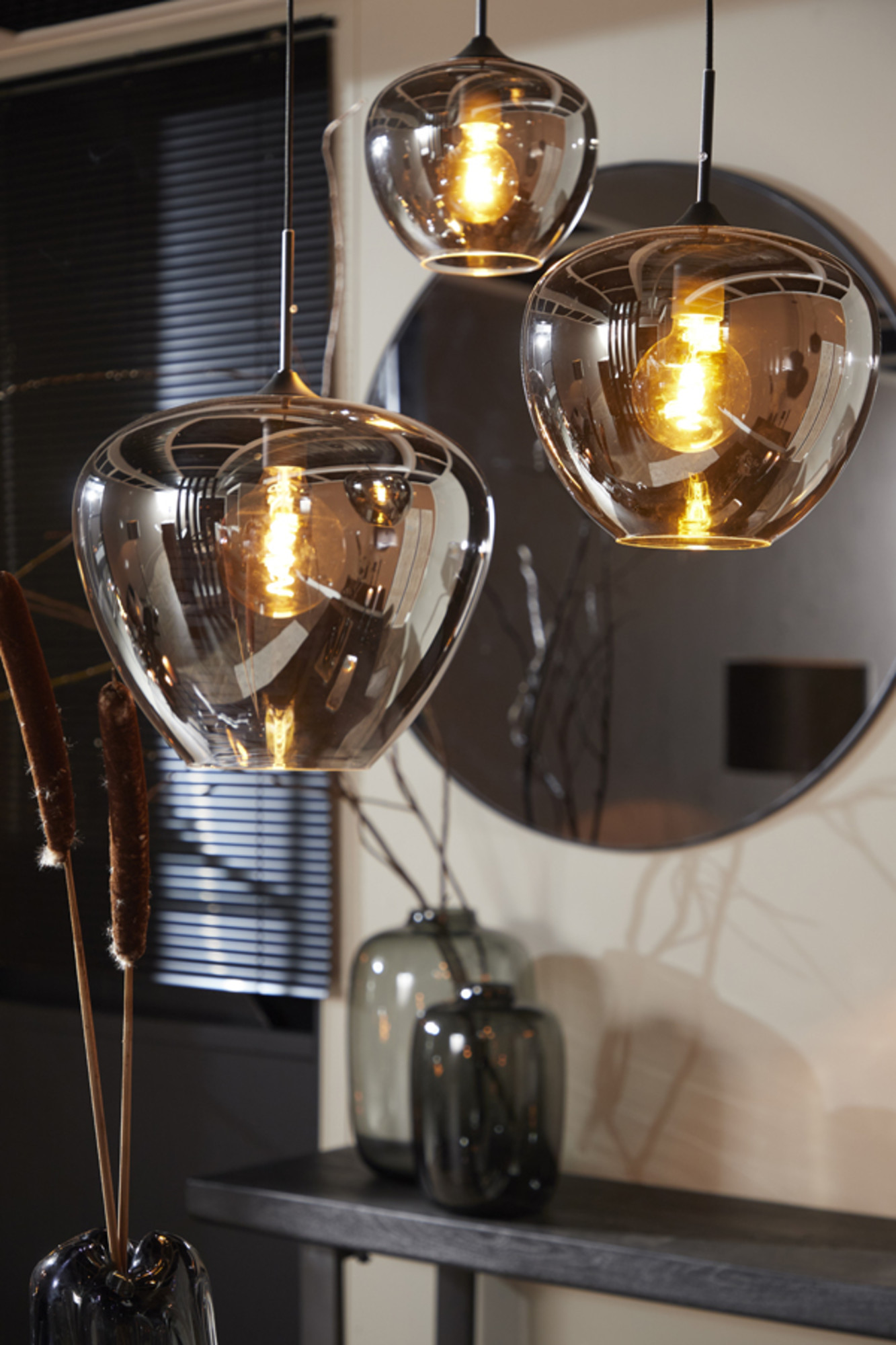 Suspension en verre couleur argent Light & Living Mayson – Image 4