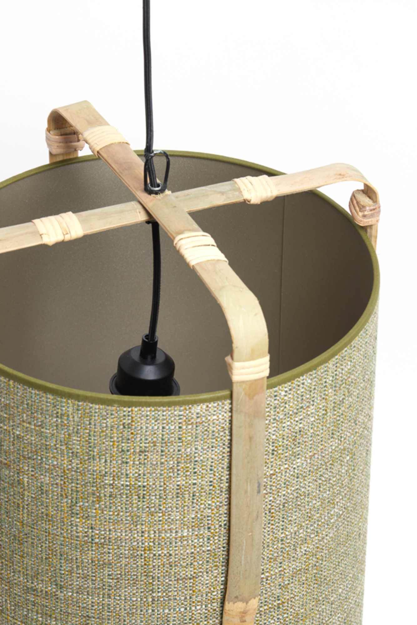 Suspension cylindrique verte pour ambiance cosy Light & Living Sendai – Image 6