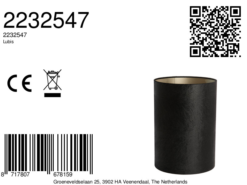 Abat-jour cylindrique noir Light & Living Lubis – Image 9