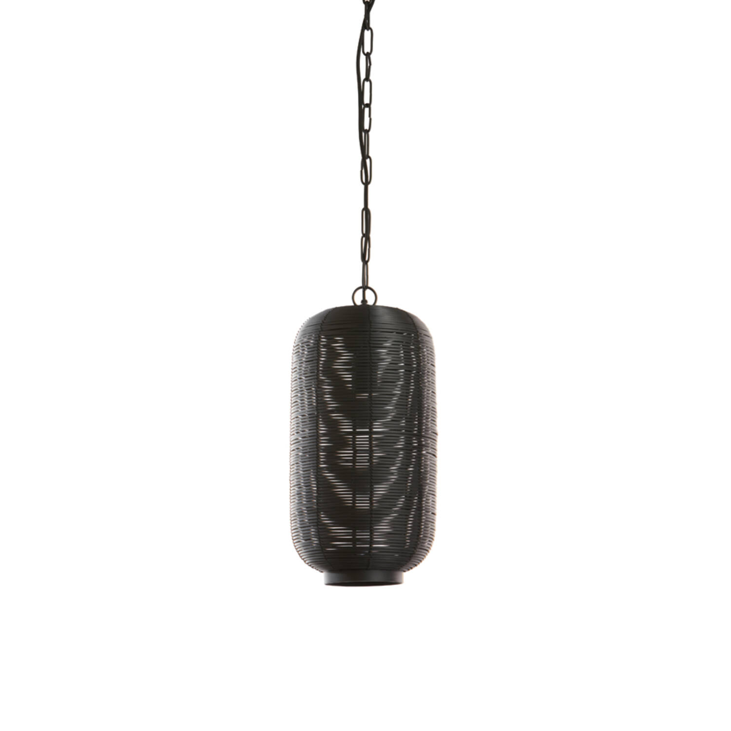 Suspension noire en rotin avec tressage naturel Light & Living Tomek