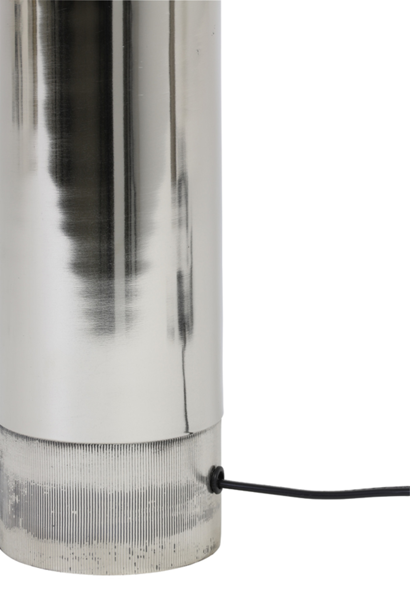 Socle de lampe en forme de cylindre argenté Light & Living Savi – Image 3