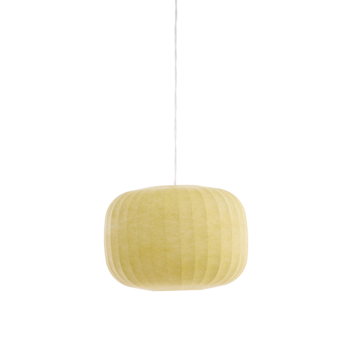 Suspension ronde en tissu jaune pâle Light & Living Lexa