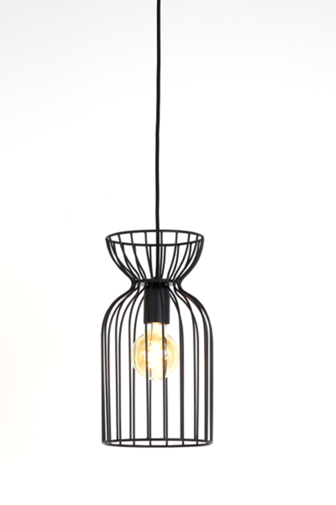 Suspension cage en métal noir Light & Living Lazar – Image 3