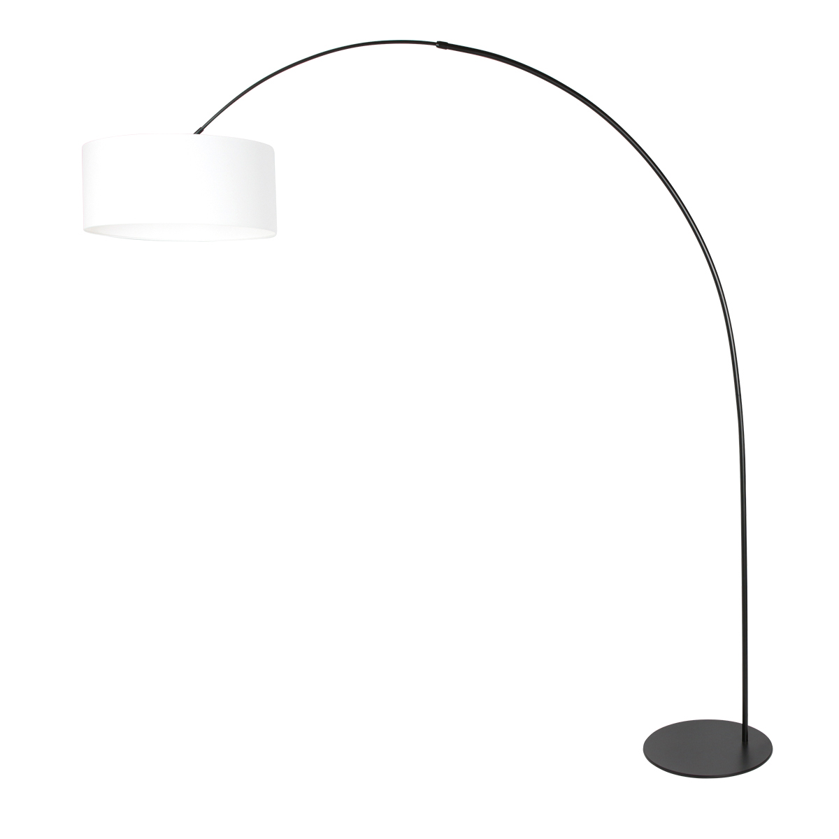 Lampadaire classique noir avec abat-jour tissu Anne Lighting Curve – Image 2