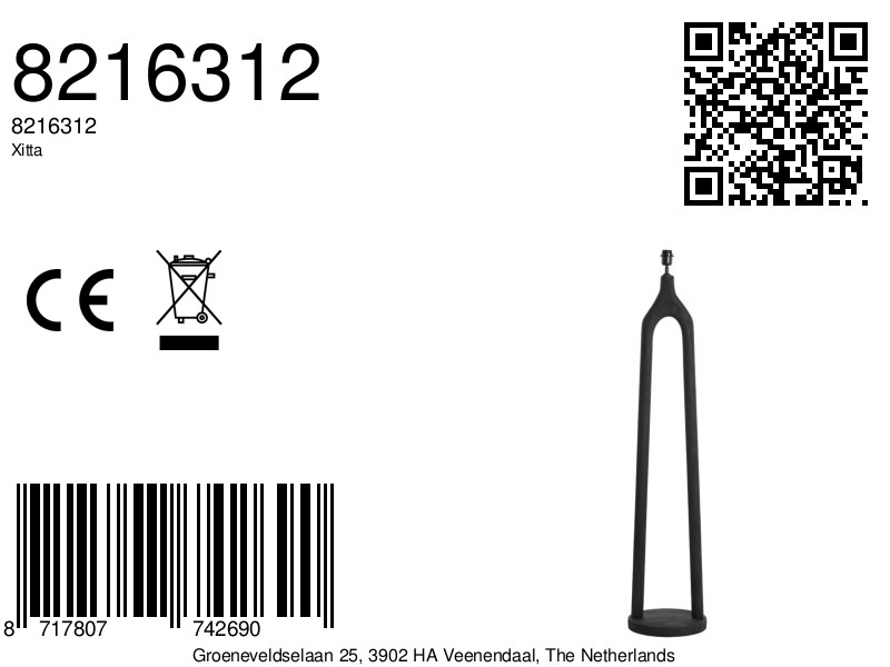 Piedestal de lampe noire design moderne Light & Living Xitta – Image 7