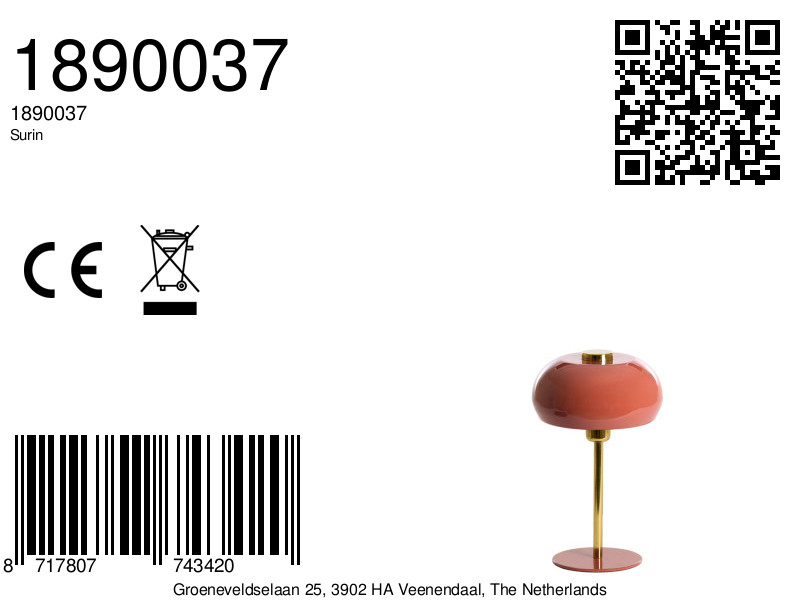 Lampe de table en cuivre brillant Light & Living Surin – Image 8