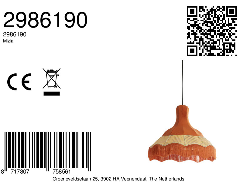 Suspension rétro colorée avec franges Light & Living Mizia – Image 10