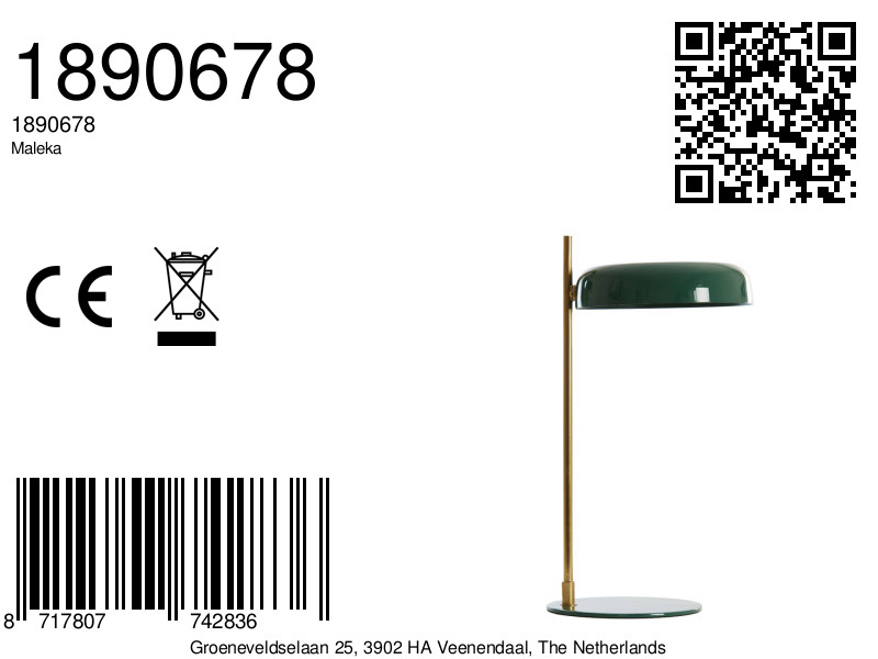 Lampe de bureau verte design rétro Light & Living Maleka – Image 8