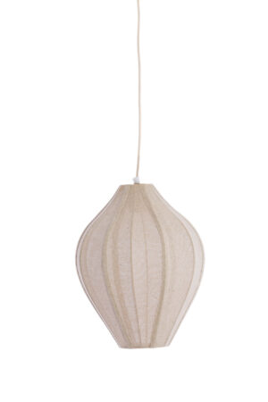 Alternative view of Suspension ovale avec abat-jour en tissu beige Light & Living Pasto
