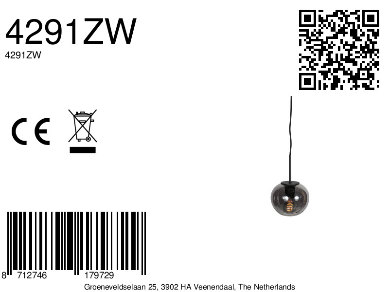 Suspension moderne noire en verre fumé Mexlite HaloSwap – Image 11