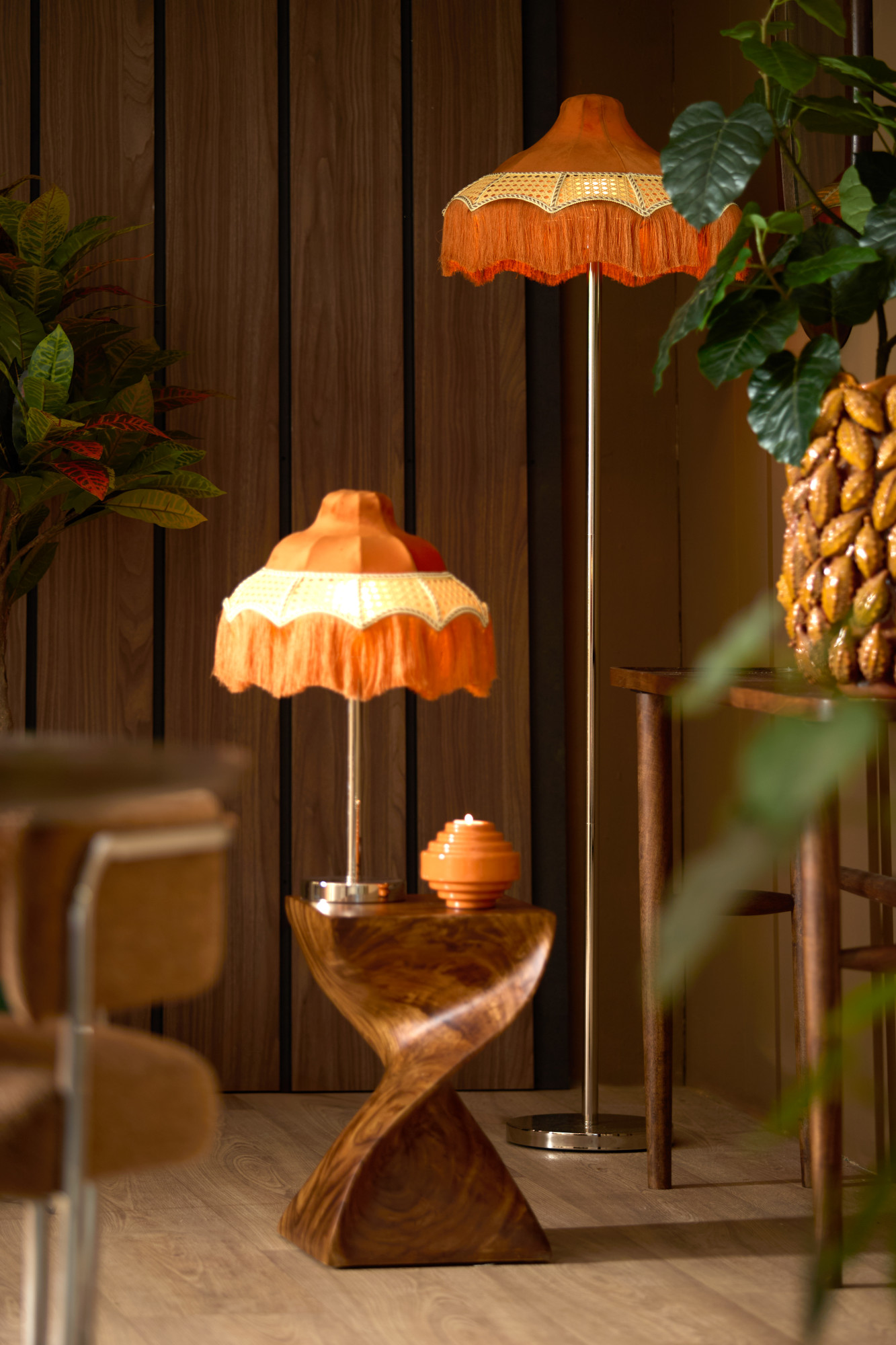 Abat-jour à franges style rétro Light & Living Mizia – Image 4