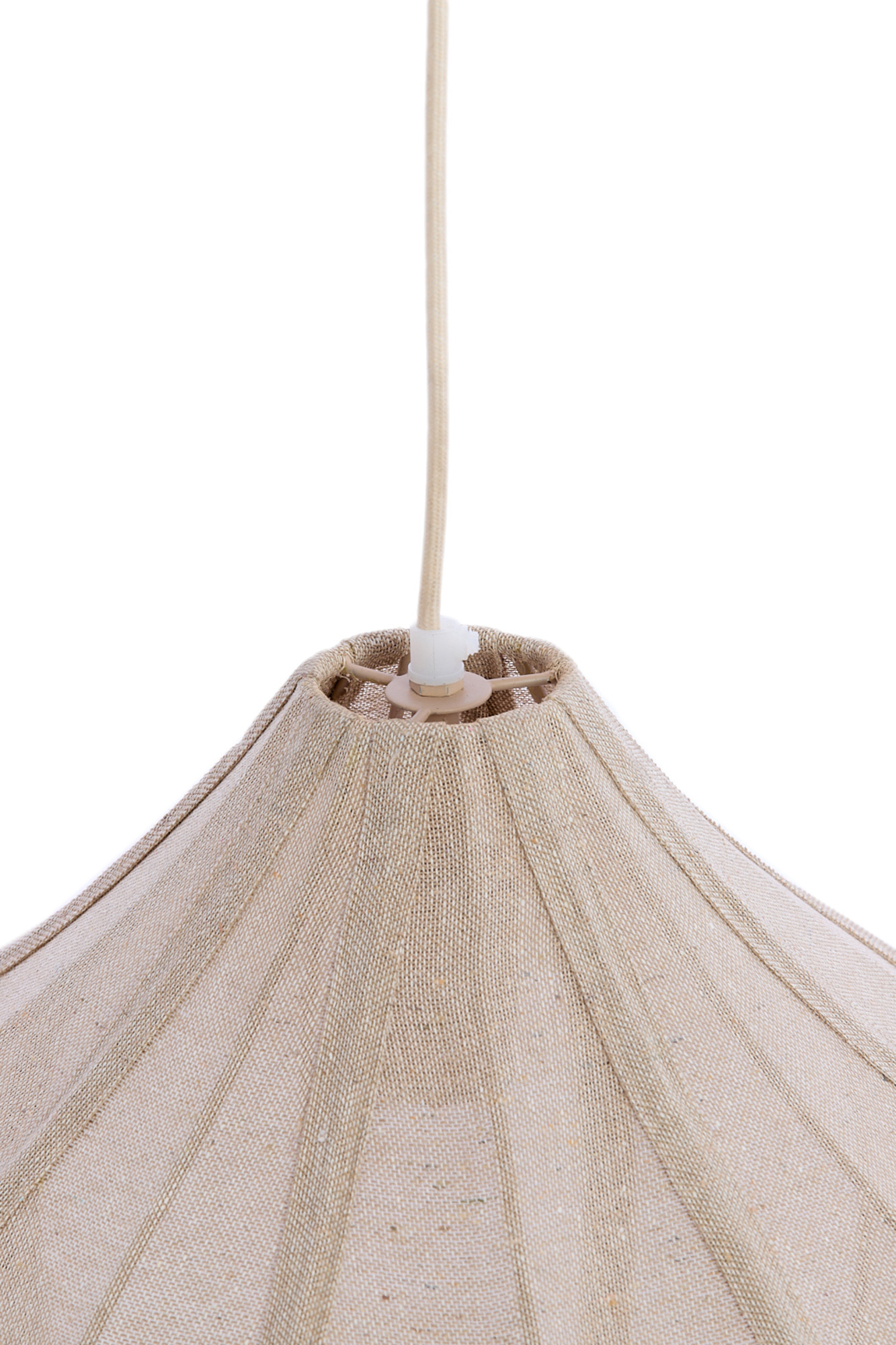 Suspension ovale avec abat-jour en tissu beige Light & Living Pasto – Image 3